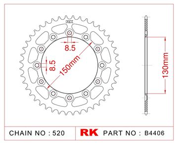 Picture of SPROCKETS REAR B4406 43T JT245/2 RK