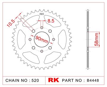 Picture of SPROCKETS REAR B4548 44T JT273 RK