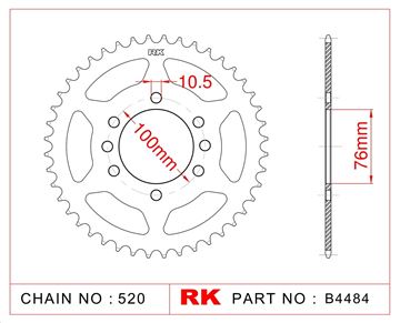 Picture of SPROCKETS REAR B4584 43T JT1825 RK