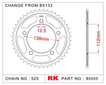 Picture of SPROCKETS REAR B5005 41T JT1304 RK