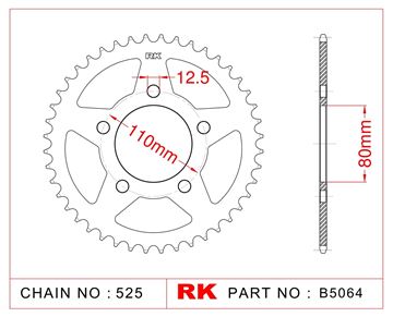 Picture of SPROCKETS REAR B5064 40T JT1332 RK