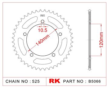 Picture of SPROCKETS REAR B5066 47T JT1792 RK
