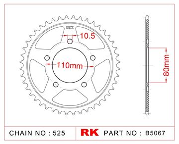 Picture of SPROCKETS REAR B5067 47T JT1332 RK