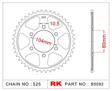 Picture of SPROCKETS REAR B5082 39T JT1489 RK