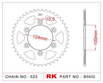 Picture of SPROCKETS REAR B5602 38T JT745 745 RK