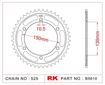 Picture of SPROCKETS REAR B5610 42T JT300 RK