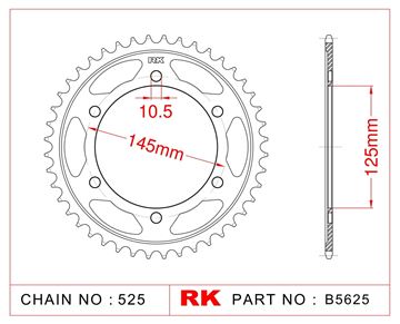 Picture of SPROCKETS REAR B5625 43T JT867 RK