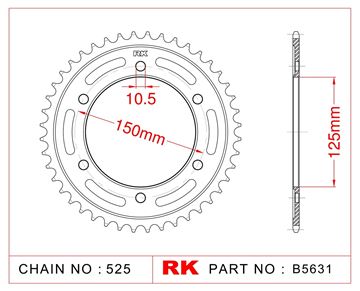 Picture of SPROCKETS REAR B5631 42T JT899 RK