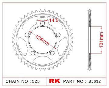 Picture of SPROCKETS REAR B5632 37T JT898 RK