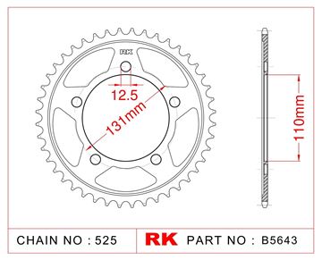 Picture of SPROCKETS REAR B5643 44T JT0007 RK