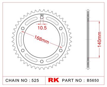 Picture of SPROCKETS REAR B5650 42T JT0003 RK