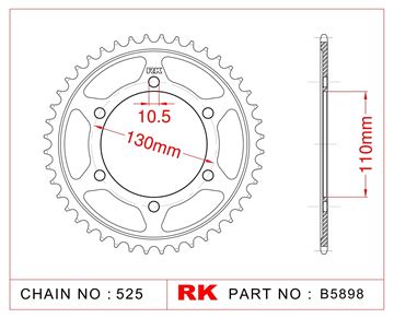 Picture of SPROCKETS REAR B5898 43T JT1876 RK