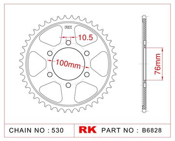 Picture of SPROCKETS REAR B6828 42T JT816 825 RK