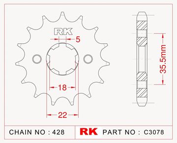Picture of SPROCKET FRONT C3078 14T JT1559 RK