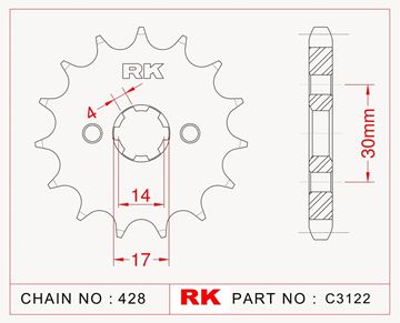 Picture of SPROCKET FRONT C3124 14T rk