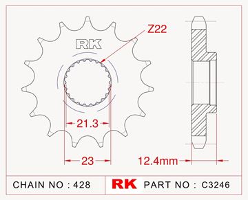 Picture of SPROCKET FRONT C3246 15 RK