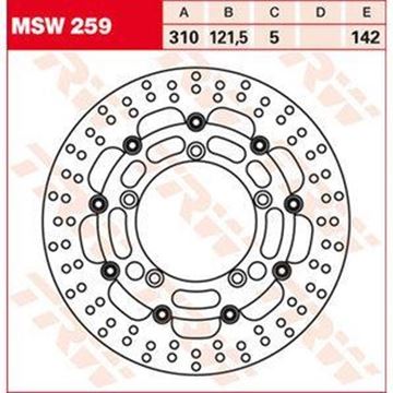 Εικόνα της ΔΙΣΚΟΠΛΑΚΑ MSW259 310-121.5 5ΤΡ TRW LUCAS