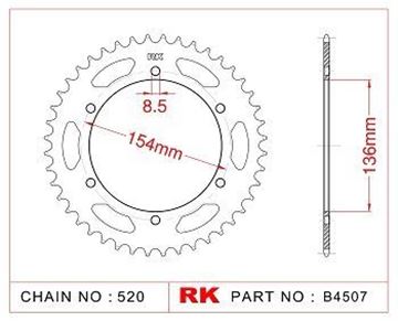 Picture of SPROCKETS REAR B4507 47T JT RK