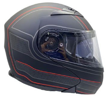 Picture of HELMET 906 FLIP UP L MAT BLACK WITH GRAPHIC CITYSTAR