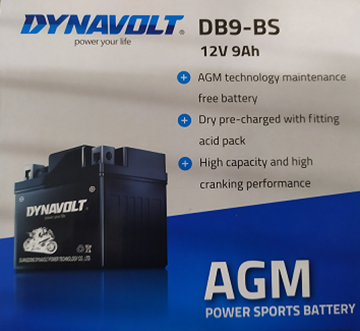 Picture of BATTERIES YB9B-BS DB9-BS MF WITH ACID FLUIDS DYNAVOLT