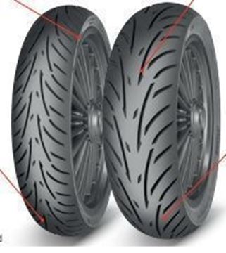 Picture of TIRE 80/90-16 TOURING FORCE-SC (48P,REINFORCED,,TL*,F/R,)