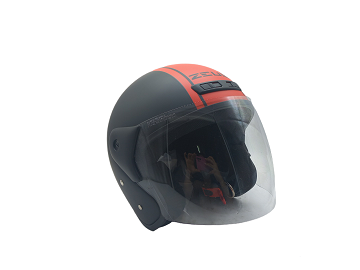 Picture of HELMET 506 OPEN L MAT BLACK ORANGE ZEUS