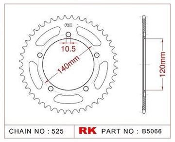 Picture of SPROCKETS REAR B5066 44T JT1792 RK