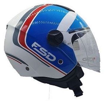 Picture of HELMET OPEN 700 S WHITE RED BLUE GRAPHIC FSD DOUBLE BLUE