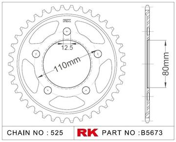 Picture of SPROCKETS REAR B5673 42T JT1331 RK
