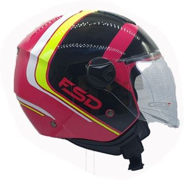 Picture of HELMET OPEN 700 XXL RED BLACK YELLOW GRAPHIC FSD DOUBLE RED
