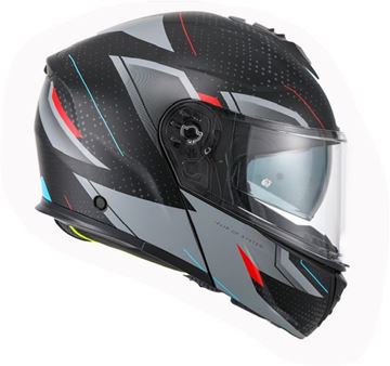 Picture of HELMET 917 FLIP UP L FUSION GREY RED  (918)