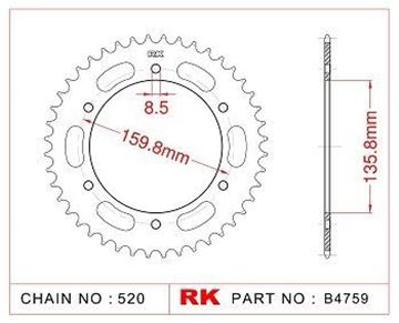 Picture of SPROCKETS REAR B4759 40T JT0005 RK