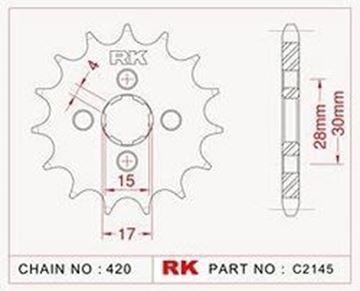Picture of SPROCKET FRONT C2145 15T JT255 RK