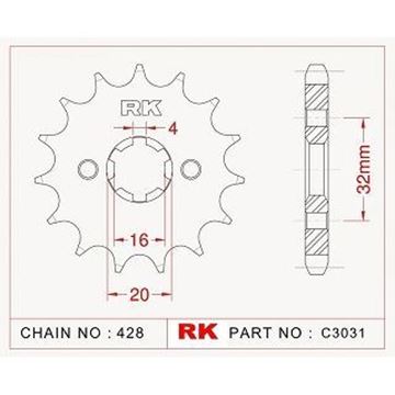 Picture of SPROCKET FRONT 15T F1ZR CRYPTON CRYPTON X135 RK