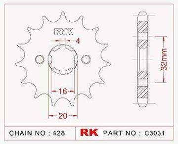 Picture of SPROCKET FRONT 14T CRYPTON X135 RK